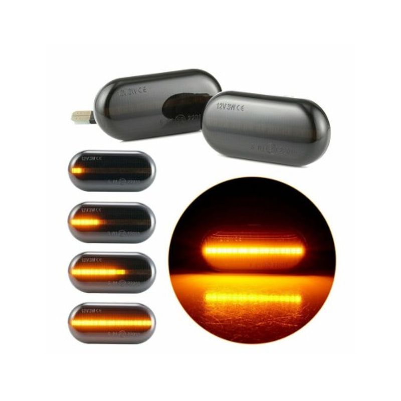 Auto si Moto - Piese auto si accesorii - Caroserie - Faruri, stopuri si proiectoare - Set 2 Semnalizari Aripa LED dinamice cu sticla fumurie pentru Nissan Interstar, Primastar, Kubistar - Infinity.ro