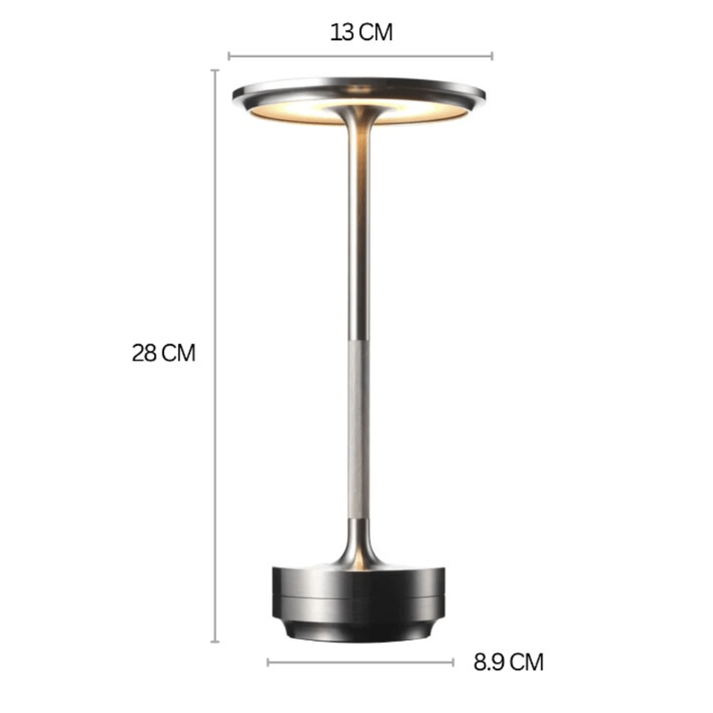 Casa si Gradina - Corpuri si surse de iluminat - Veioze si lampi - Veioze - Lampa LED Portabila Wireless, N2L Store®, cu Touch, Reincarcabila USB-C, 3 Trepte de Iluminare, Design Elegant Argintiu - Infinity.ro