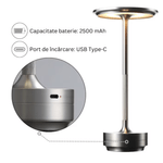 Casa si Gradina - Corpuri si surse de iluminat - Veioze si lampi - Veioze - Lampa LED Portabila Wireless, N2L Store®, cu Touch, Reincarcabila USB-C, 3 Trepte de Iluminare, Design Elegant Argintiu - Infinity.ro