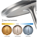 Casa si Gradina - Corpuri si surse de iluminat - Veioze si lampi - Veioze - Lampa LED Portabila Wireless, N2L Store®, cu Touch, Reincarcabila USB-C, 3 Trepte de Iluminare, Design Elegant Argintiu - Infinity.ro