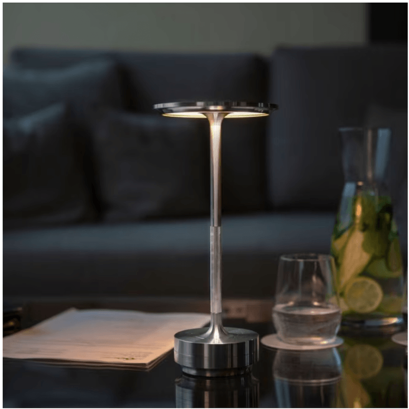 Casa si Gradina - Corpuri si surse de iluminat - Veioze si lampi - Veioze - Lampa LED Portabila Wireless, N2L Store®, cu Touch, Reincarcabila USB-C, 3 Trepte de Iluminare, Design Elegant Argintiu - Infinity.ro