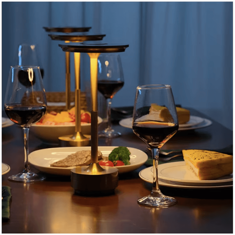 Casa si Gradina - Corpuri si surse de iluminat - Veioze si lampi - Veioze - Lampa LED wireless N2L Store®, portabila, cu touch control, 3 tipuri de iluminare, USB-C, Auriu - Infinity.ro