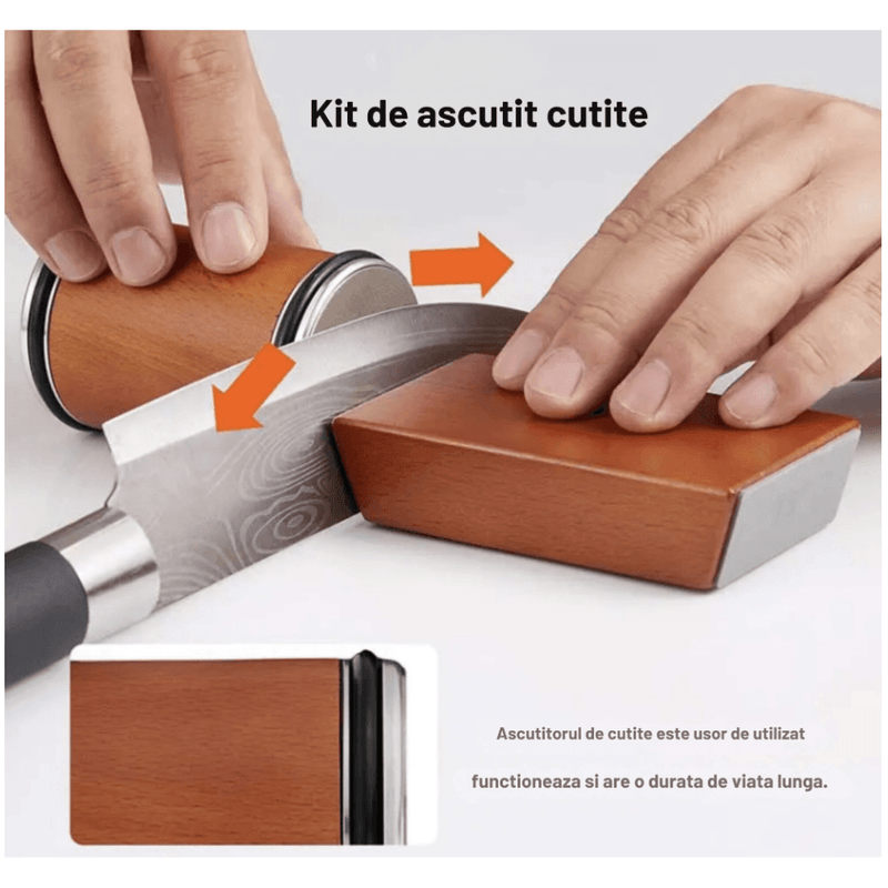 Casa si Gradina - Bucatarie si vesela - Ustensile bucatarie - Ascutitoare cutite - Ascutitor profesional N2L Store®, piatra diamantata #400/#1000, baza magnetica, unghi 15°/20° - Infinity.ro