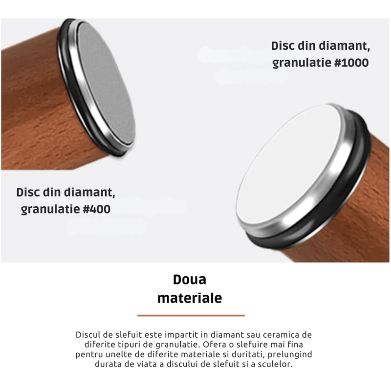 Casa si Gradina - Bucatarie si vesela - Ustensile bucatarie - Ascutitoare cutite - Ascutitor profesional N2L Store®, piatra diamantata #400/#1000, baza magnetica, unghi 15°/20° - Infinity.ro