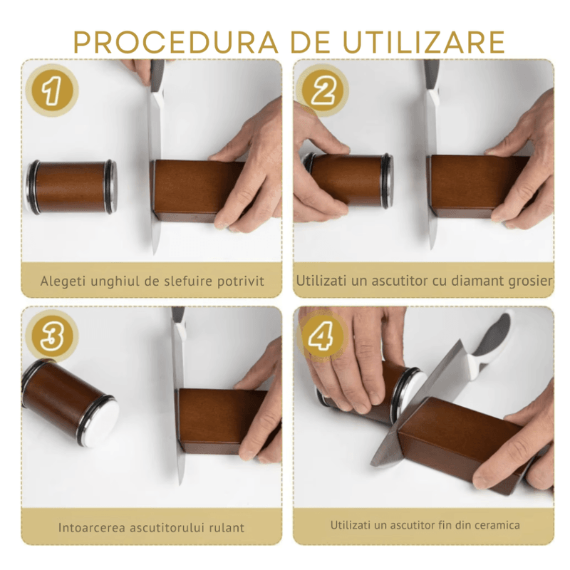 Casa si Gradina - Bucatarie si vesela - Ustensile bucatarie - Ascutitoare cutite - Ascutitor profesional N2L Store®, piatra diamantata #400/#1000, baza magnetica, unghi 15°/20° - Infinity.ro