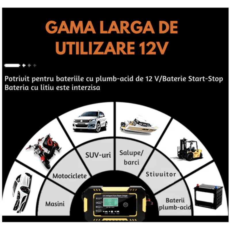 Auto si Moto - Reparatii si depanare - Redresoare - Redresor inteligent N2L Store®, 12V, 6A, reparare prin impulsuri, mod iarna/vara - Infinity.ro