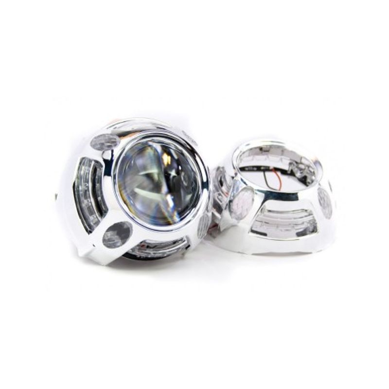 Auto si Moto - Piese auto si accesorii - Caroserie - Faruri, stopuri si proiectoare - Lupe pentru far Bixenon Mini H1 3″ cu ornamente la alegere incluse ZPAN ( Tip Panamera) - Infinity.ro