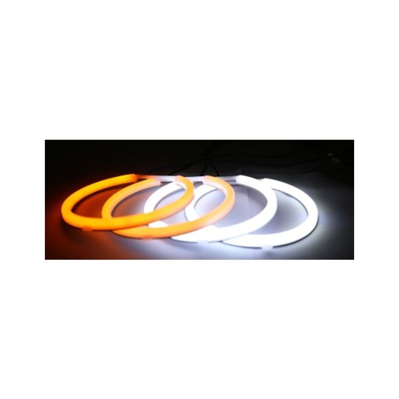 Auto si Moto - Electrice auto - Iluminare si semnalizare - Becuri auto - Kit Angel Eyes LED COTTON cu semnalizare pentru BMW E46 COMPACT 2x106mm semi + 2x131mm - Infinity.ro