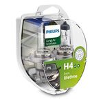 Auto si Moto - Electrice auto - Iluminare si semnalizare - Becuri auto - Set 2 becuri auto cu halogen Philips H4 LongLife EcoVision, 12V, 55W - Infinity.ro