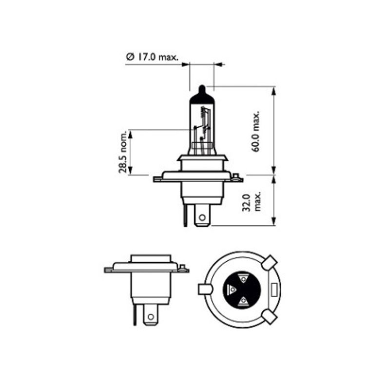 Auto si Moto - Electrice auto - Iluminare si semnalizare - Becuri auto - Bec H4 12V 60/55W PHILIPS - Infinity.ro