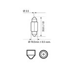 Auto si Moto - Electrice auto - Iluminare si semnalizare - Becuri auto - Set 2 becuri C5W 12V Philips Festoon Vision Blister - Infinity.ro