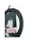 Auto si Moto - Intretinere auto - Huse auto - Husa Volan negru din piele cu cusatura roz 37-39cm - Infinity.ro