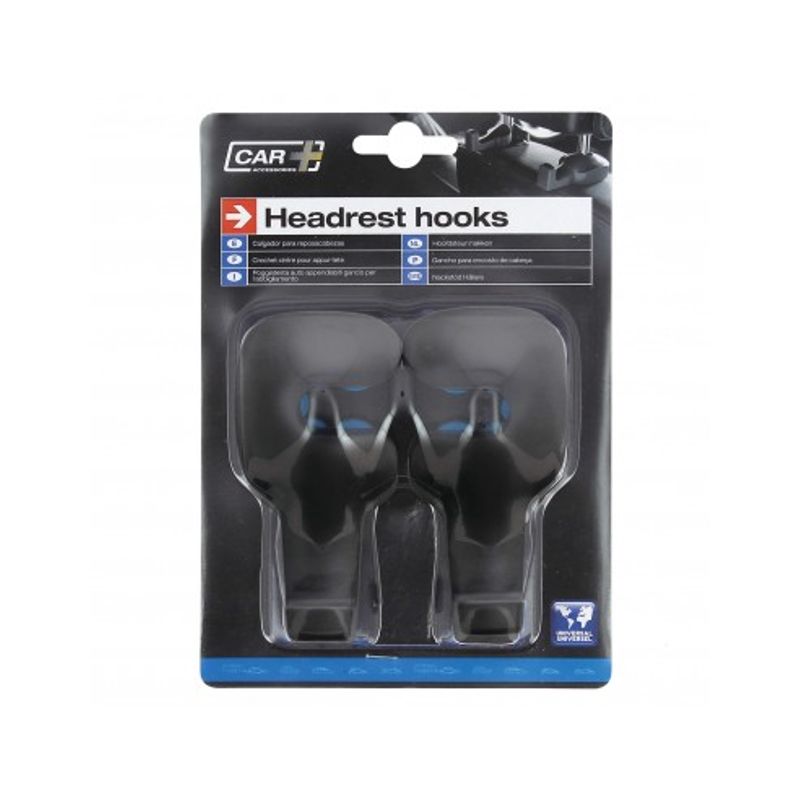 Auto si Moto - Piese auto si accesorii - Interior auto - Accesorii interior - Set Suport tip cuier cu carlig pentru tetiera auto, 2 bucati, culoare negru - Infinity.ro