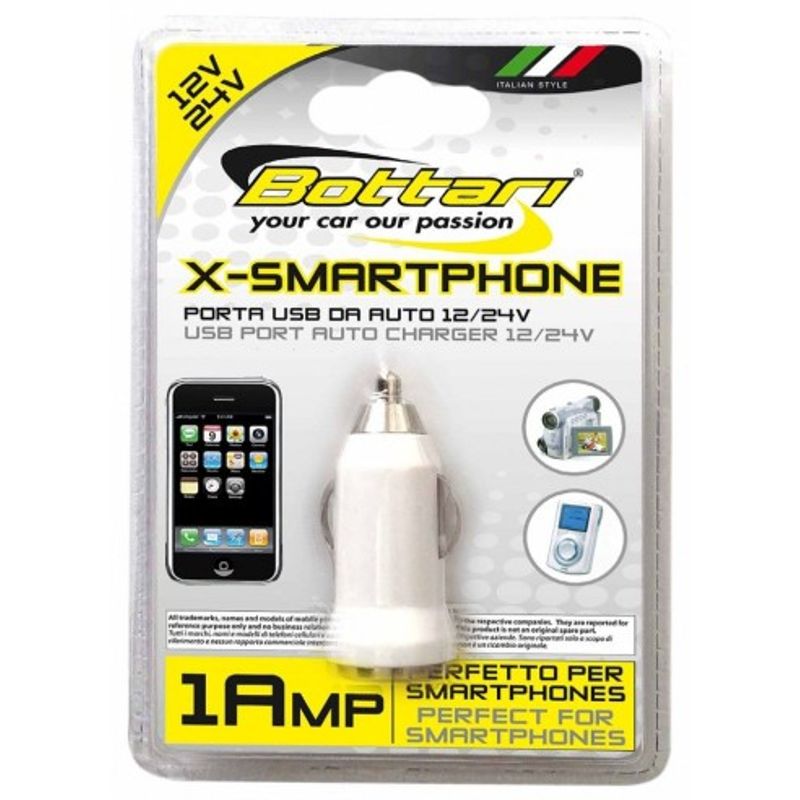 Auto si Moto - Electronice auto - Accesorii electronice auto - Incarcator auto cu port USB 12/24V 1amp Bottari - Infinity.ro
