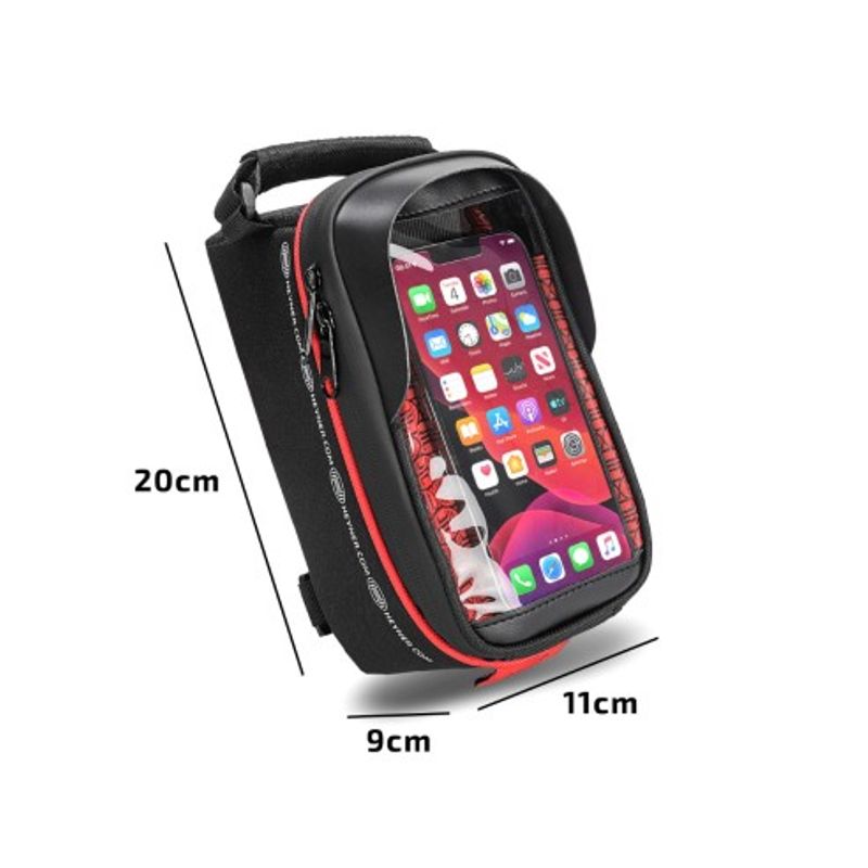 Sport si Outdoor - Ciclism - Accesorii pentru biciclete - Cosuri si portbagaje biciclete - Gentuta Impermeabila Pentru Bicicleta Cu Suport Telefon Heyner - Infinity.ro
