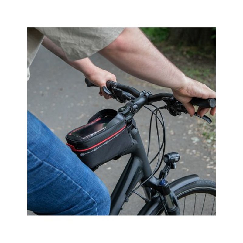 Sport si Outdoor - Ciclism - Accesorii pentru biciclete - Cosuri si portbagaje biciclete - Gentuta Impermeabila Pentru Bicicleta Cu Suport Telefon Heyner - Infinity.ro
