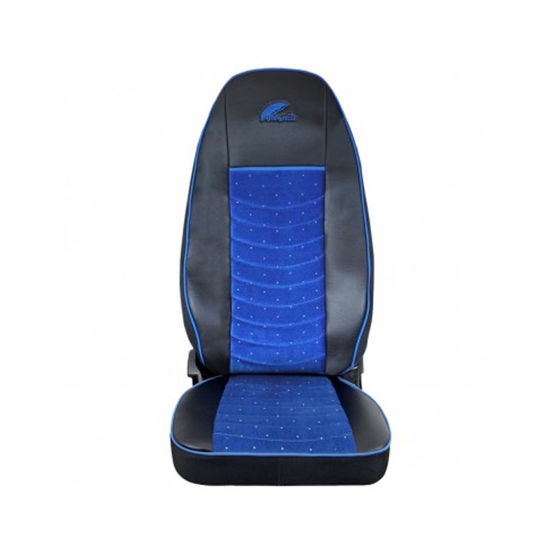 Auto si Moto - Intretinere auto - Huse auto - Set Huse Scaun Volvo Euro 5 Piele Ecologica Neagra + Velvet Albastru - Infinity.ro