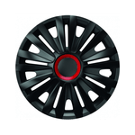 Auto si Moto - Anvelope si jante - Accesorii roti - Capace roti - Set capace roti 15` negre cu inel rosu royal 4buc - Infinity.ro