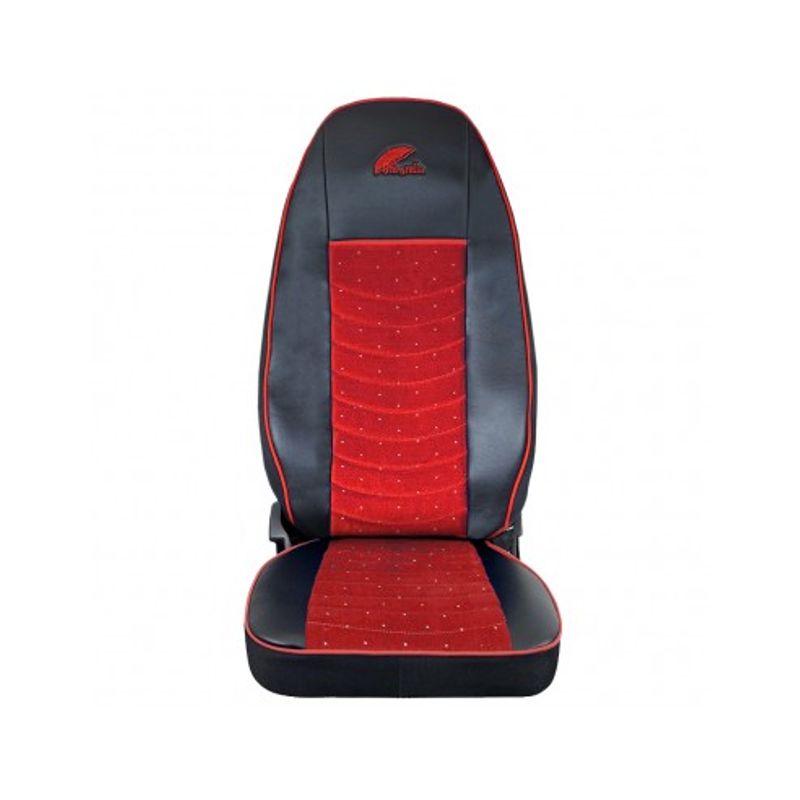 Auto si Moto - Intretinere auto - Huse auto - Set Huse Scaun Volvo Euro 5 Piele Ecologica Neagra + Velvet Rosu - Infinity.ro