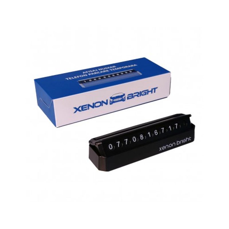 Auto si Moto - Piese auto si accesorii - Interior auto - Accesorii interior - Caseta numar telefon cu cifre magnetice pentru parcare temporara Xenon Bright - Infinity.ro