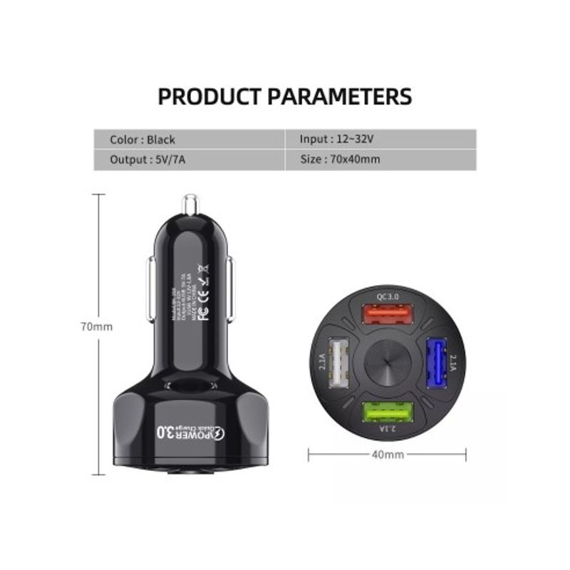 Auto si Moto - Electronice auto - Accesorii electronice auto - Incarcator auto 12-24V Fast Charge cu port USB si QC3.0 - BK358 - Infinity.ro