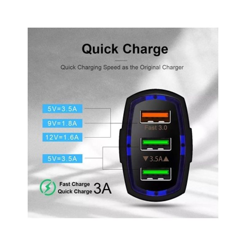 Auto si Moto - Electronice auto - Accesorii electronice auto - Incarcator auto 12-24V Fast Charge cu port USB, PD(Type-C) si QC3.0 - BK351 - Infinity.ro