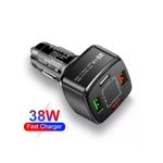 Auto si Moto - Electronice auto - Accesorii electronice auto - Incarcator auto 12-24V Fast Charge cu port PD 20W si QC3.0 18W - BK365-BLACK - Infinity.ro