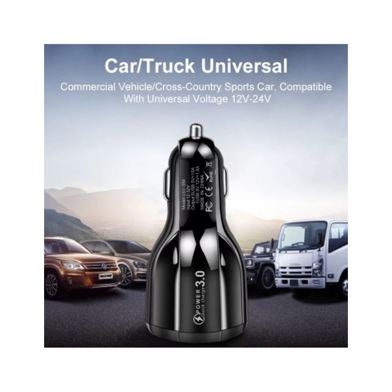 Auto si Moto - Electronice auto - Accesorii electronice auto - Incarcator auto 12-24V Fast Charge cu port USB si QC3.0 - BK359 - Infinity.ro