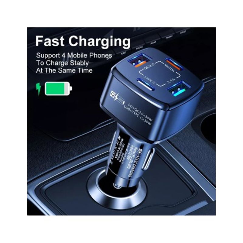 Auto si Moto - Electronice auto - Accesorii electronice auto - Incarcator auto 12-24V Fast Charge cu port PD 20W si QC3.0 18W - BK365-BLACK - Infinity.ro