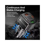 Auto si Moto - Electronice auto - Accesorii electronice auto - Incarcator auto 12-24V Fast Charge cu port PD 20W si QC3.0 18W - BK365-BLACK - Infinity.ro