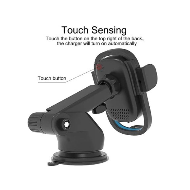 Auto si Moto - Piese auto si accesorii - Interior auto - Accesorii interior - Suport auto grila ventilatie + ventuza 15W motorizat cu incarcare wireless Qi Standard Fast Charge Type-C - CWCPH-D6 - Infinity.ro