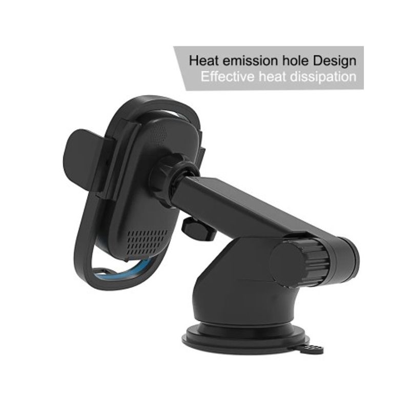 Auto si Moto - Piese auto si accesorii - Interior auto - Accesorii interior - Suport auto grila ventilatie + ventuza 15W motorizat cu incarcare wireless Qi Standard Fast Charge Type-C - CWCPH-D6 - Infinity.ro