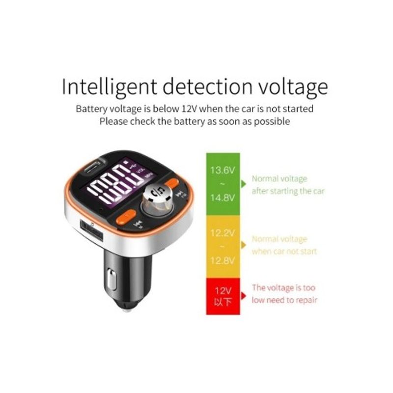 Auto si Moto - Electronice auto - Accesorii electronice auto - Modulator FM 12-24V Bluetooth 5.0 cu functie de incarcator auto 18W Super Charge 3.0 si port USB C - BC53 - Infinity.ro