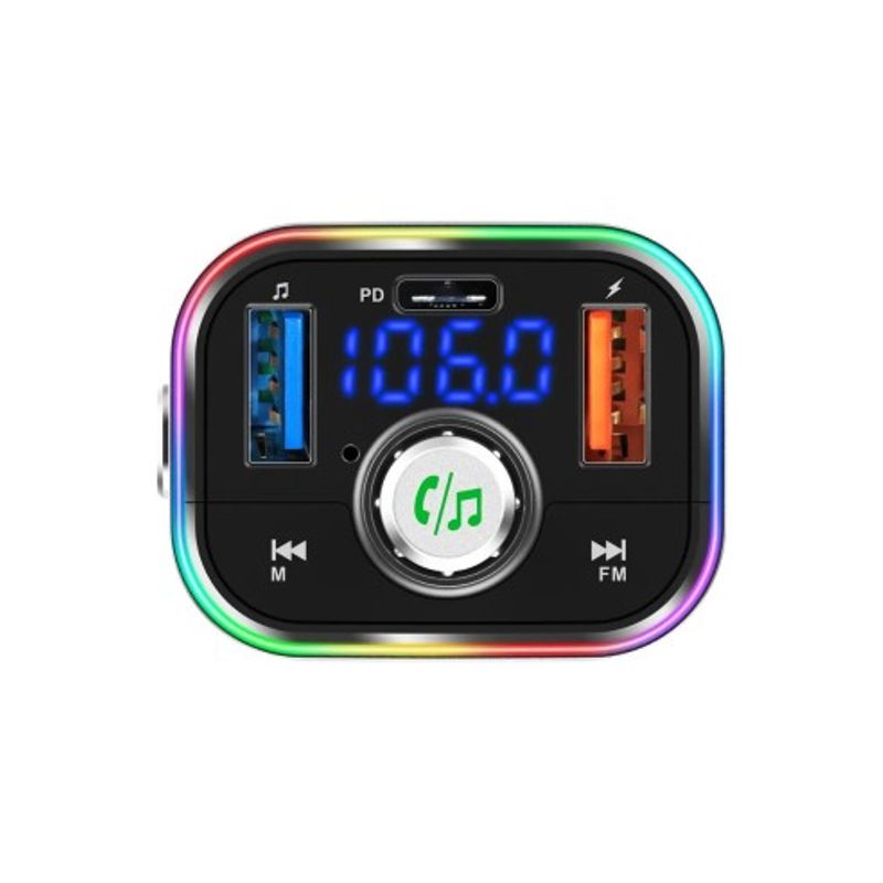 Auto si Moto - Electronice auto - Multimedia auto - Modulator FM 12-24V Bluetooth 5.0 cu functie de incarcator auto 20W Super Charge 3.0 si port USB C - BC62 - Infinity.ro