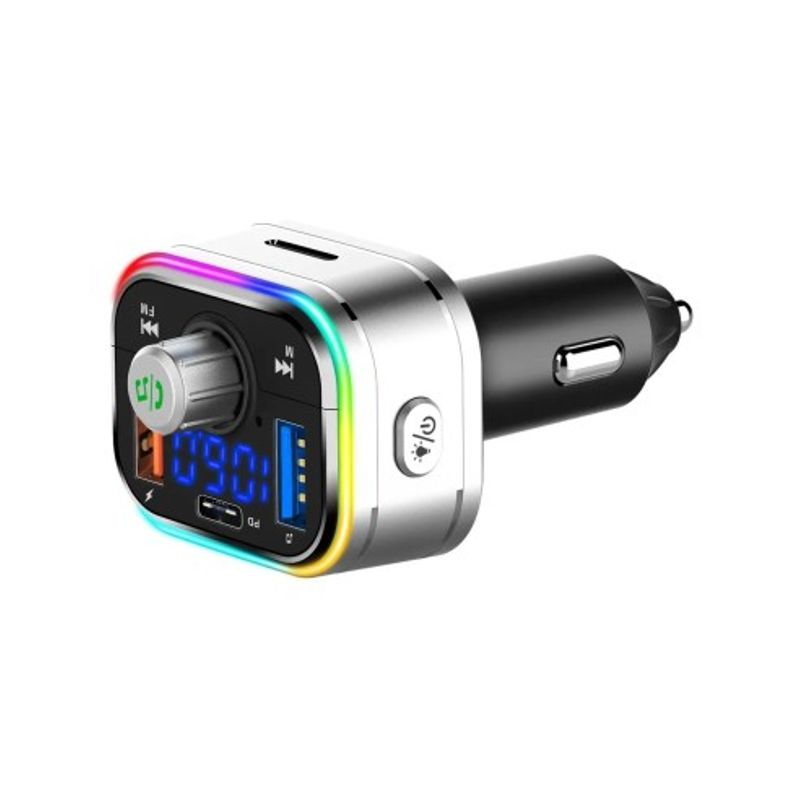 Auto si Moto - Electronice auto - Multimedia auto - Modulator FM 12-24V Bluetooth 5.0 cu functie de incarcator auto 20W Super Charge 3.0 si port USB C - BC62 - Infinity.ro