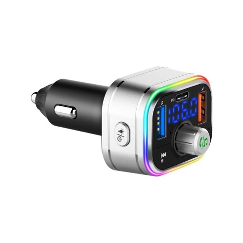 Auto si Moto - Electronice auto - Multimedia auto - Modulator FM 12-24V Bluetooth 5.0 cu functie de incarcator auto 20W Super Charge 3.0 si port USB C - BC62 - Infinity.ro