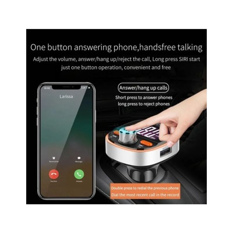 Auto si Moto - Electronice auto - Accesorii electronice auto - Modulator FM 12-24V Bluetooth 5.0 cu functie de incarcator auto 18W Super Charge 3.0 si port USB C - BC53 - Infinity.ro
