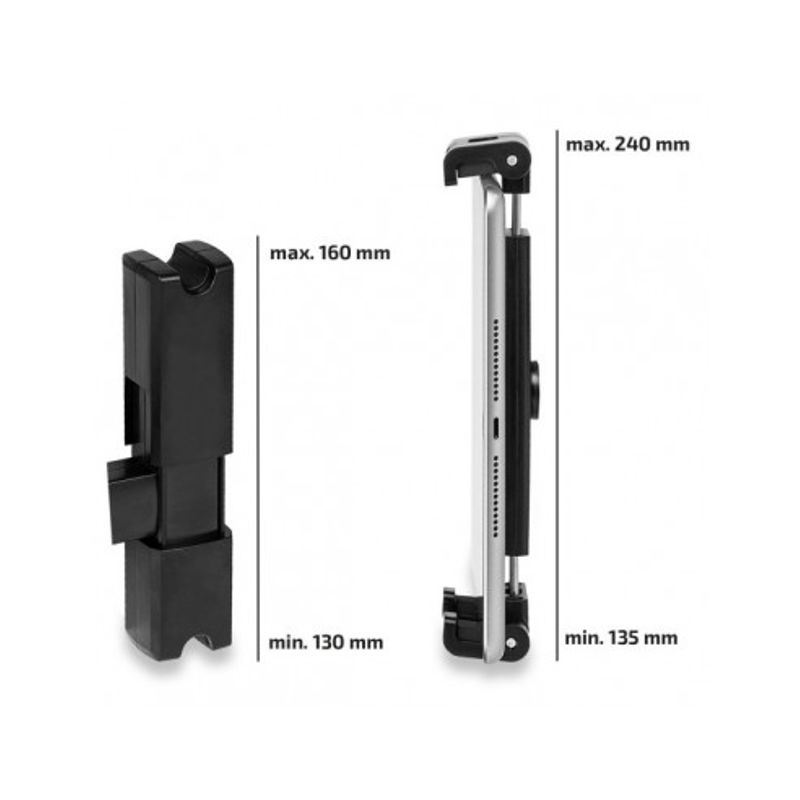 Auto si Moto - Piese auto si accesorii - Interior auto - Bord si accesorii - Suport auto tableta flexibil cu prindere in tetiera Premium Heyner - Infinity.ro