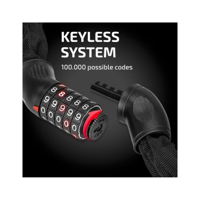 Sport si Outdoor - Ciclism - Accesorii pentru biciclete - Suporturi accesorii biciclete - Antifurt Pentru Bicicleta 110 Cm Cu Cifru Heyner - Infinity.ro