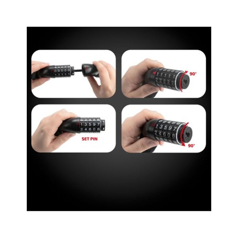 Sport si Outdoor - Ciclism - Accesorii pentru biciclete - Suporturi accesorii biciclete - Antifurt Pentru Bicicleta 110 Cm Cu Cifru Heyner - Infinity.ro