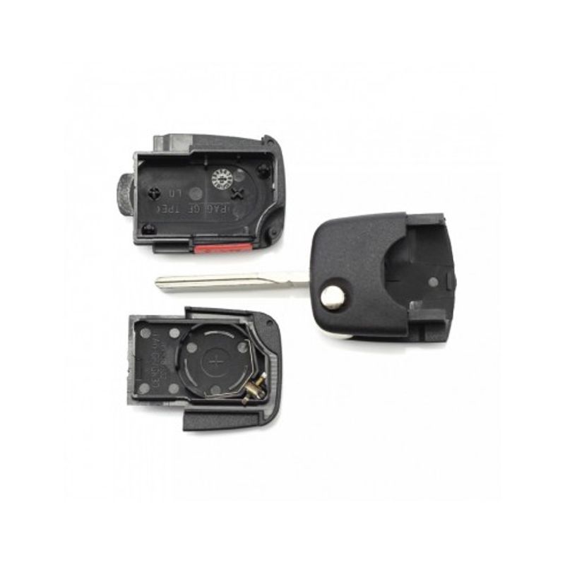 Auto si Moto - Electronice auto - Accesorii electronice auto - Carcasa cheie tip briceag, 2+1 butoane, Audi cu buton panica si baterie CR 2032, - Infinity.ro