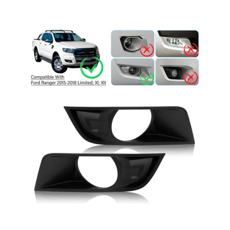 Auto si Moto - Piese auto si accesorii - Caroserie - Ornamente exterior auto - Set 2 Ornamente negru mat proiectoare ceata Ford Ranger T7 2015-2018 - Infinity.ro