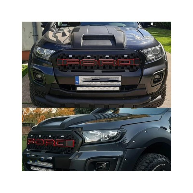 Auto si Moto - Piese auto si accesorii - Caroserie - Ornamente exterior auto - Ornament capota negru mat Ford Ranger T6, T7, T8 2012-2022 - Infinity.ro