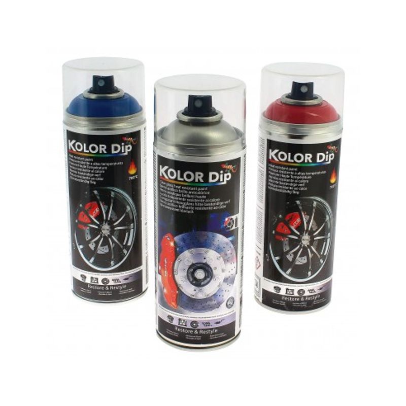 Auto si Moto - Piese auto si accesorii - Caroserie - Vopsele auto si accesorii - Spray Vopsea pentru etriere rezistenta la temperaturi ridicate Rosu Kolor Dip 400ml Rosu - Infinity.ro