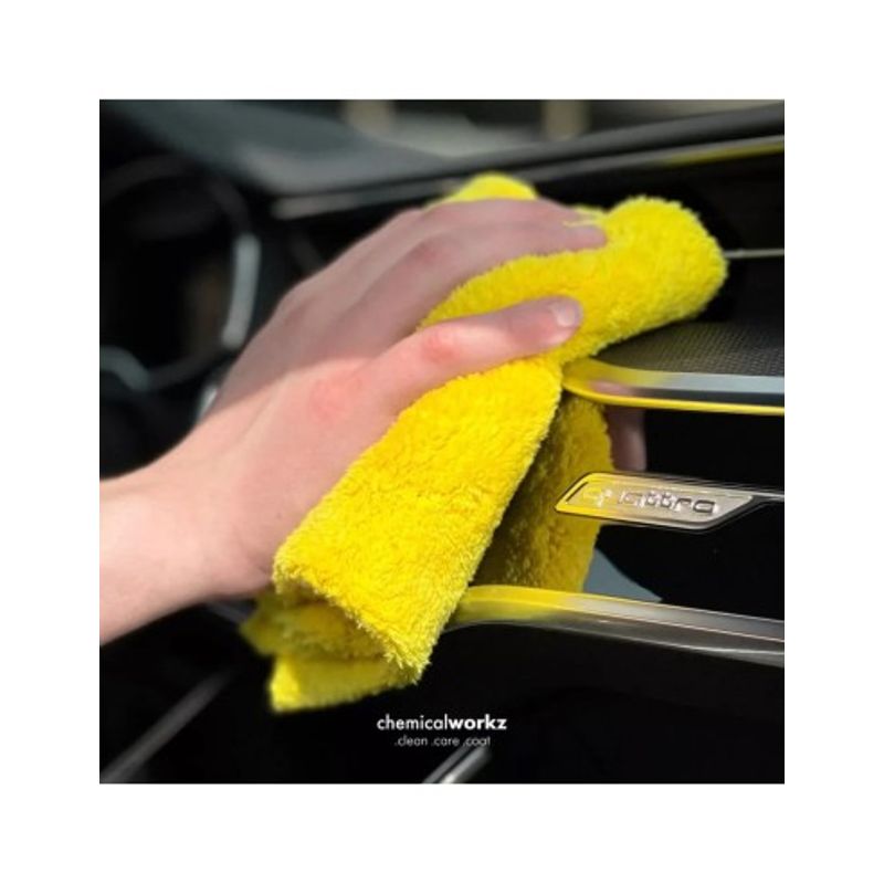 Auto si Moto - Intretinere auto - Produse curatare auto - Prosop auto fin Chemicalworkz Edgeless Soft Touch Towel, 500 GSM, 40x40 cm Galben - Infinity.ro