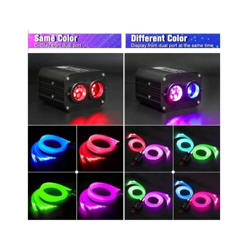 Auto si Moto - Electrice auto - Iluminare si semnalizare - Lumini ambientale - Kit Fibra Optica Plafon Instelat 20W cu TWINKLE, RGBW 1100 Fire 4M 0.75mm cu aplicatie - Infinity.ro