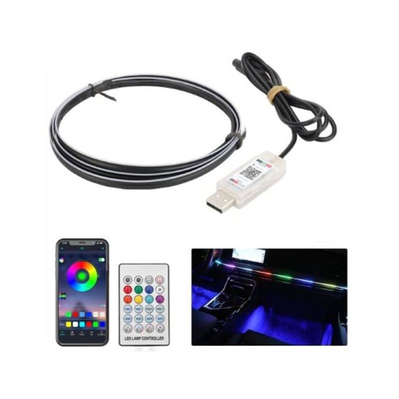 Auto si Moto - Piese auto si accesorii - Caroserie - Faruri, stopuri si proiectoare - Banda ambientala acrilica Symphony cu LED 110CM alimentare USB - Infinity.ro