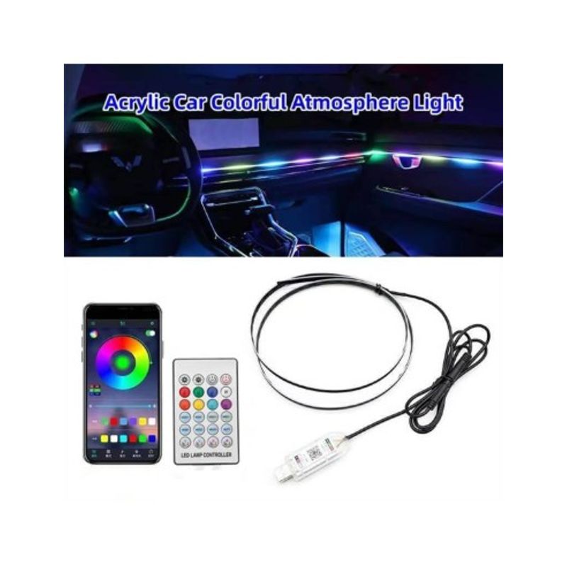Auto si Moto - Piese auto si accesorii - Caroserie - Faruri, stopuri si proiectoare - Banda ambientala acrilica Symphony cu LED 110CM alimentare USB - Infinity.ro
