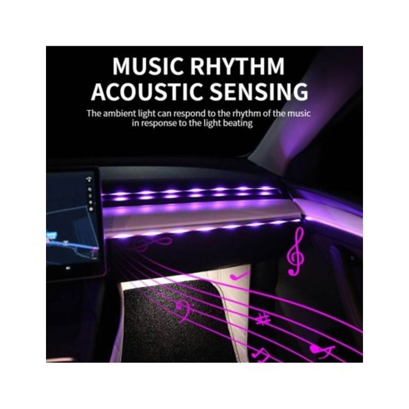 Auto si Moto - Piese auto si accesorii - Caroserie - Faruri, stopuri si proiectoare - Banda ambientala acrilica Symphony cu LED 110CM alimentare USB - Infinity.ro
