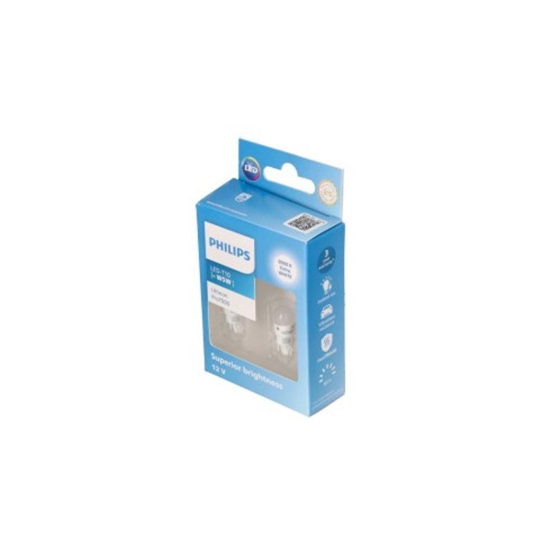 Auto si Moto - Electrice auto - Iluminare si semnalizare - Becuri auto - Set 2 leduri auto Alb W5W Philips Ultinon Pro7000 SL semnalizare - Infinity.ro